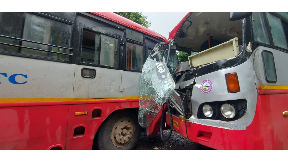 ಚಾರ್ಮಾಡಿ ಘಾಟಿಯಲ್ಲಿ  ಬಸ್‌ಗಳ ನಡುವೆ ಭೀಕರ ಅಪಘಾತ